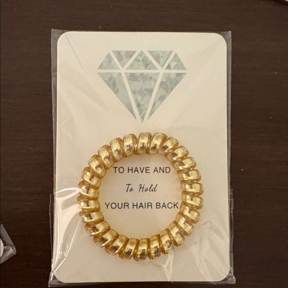 NEW Gold Bride / Bachelorette Hair Ties - Set of 5 - Picture 3 of 4